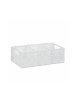 relaxdays Aufbewahrungskorb in Weiß - (B)32x (H)10 x (T)21 cm