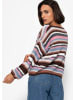 SASSYCLASSY Gestreifter, mehrfarbiger Pullover in Braun