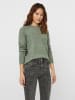 Vero Moda Strick Pullover Meliert Basic Langarm VMDOFFY in Grün-2