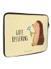 Mr. & Mrs. Panda Laptop Tasche Igel Blumen mit Spruch in Gelb Pastell