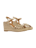 Divine Factory Sandalen mit Keilabsatz und Riemchen Gold