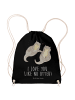 Mr. & Mrs. Panda Materialrucksack Otter Hände halten mit Spruch in Schwarz