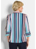 GOLDNER Kurzgröße:  Hemdbluse Blusenshirt mit Streifenmuster in blau / gestreift