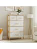COSTWAY Kommode mit Stoffschubladen 58 x 30 x 94 cm in Beige