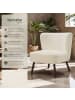 tectake Teddy-Cocktailsessel Robina 2, 61 x 68 x 69 cm, Bouclé off-white