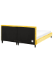 Beliani Doppelbett FITOU in Gelb/Dunkler Holzfarbton - (W) 190 x (H) 87 x (L) 214 cm
