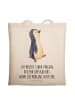 Mr. & Mrs. Panda Jutebeutel Pinguin mHerzieren mit Spruch in Creme
