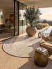 KADIMA DESIGN Teppich Outdoor Abstrakt pflegeleicht Balkon Terrasse Outdoor in Creme