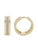 Adeliás Damen Ohrringe – Klappcreole aus 333 Gold mit Zirkonia in gold