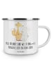 Mr. & Mrs. Panda Emaille Tasse Neue Freunde finden mit Spruch in Weiß