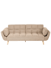 Beliani Schlafsofa ASBY in Braun - (W) 218 x (H) 82 x (L) 83 cm