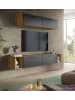 Inn.Furn Wohnwand in grau und Artisan Eiche 202 cm, Wohnkombination mit Soft-Close