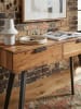 KADIMA DESIGN Konsolentisch | Akazie/Metall, 90x36x78cm, Schubladen