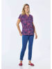 GOLDNER Kurzgröße:  Bluse Bluse mit Tunika Ausschnitt in sangria / blau / gemustert