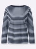 Sieh an! Sweatshirt in rauchblau-ecru-geringelt