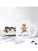 Mr. & Mrs. Panda Glas Faultier Yoga mit Spruch in Transparent