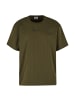Karl Kani Small Signature Essential Pinstripe Tee in Oliv