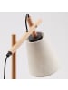Licht-Erlebnisse Tischlampe (B)18 x (L)32 x (H)46 cm in Holz hell Greige (Grau-Beige) Schwarz