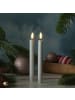Deluxe Homeart 2x LED Mini Stabkerzen Mia Tafelkerzen Echtwachs H: 14cm in weiß