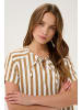 SAINT TROPEZ Kurzarm-Bluse ZalindaSZ Lockere Passform in Tiger's Eye Ice Stripe