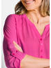 GOLDNER Tunika Elegante Viskosebluse mit V-Ausschnitt in pink