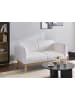 Beliani 2-Sitzer Sofa LJUNG in Weiß/Braun - (W) 160 x (H) 82 x (L) 82 cm