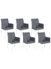 Beliani 6er-Set Gartenstuhl BACOLI in Grau/Weiß