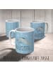 Mr. & Mrs. Panda Mehrwegbecher Narwal mit Spruch in Blau Pastell