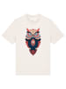 wat? Apparel T-Shirt Colorful Owl in Off White