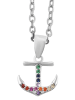 Adeliás Damen Anhänger Anker aus 925 Silber mit Zirkonia in silber