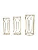 Mauro Ferretti Set aus 3 runden, goldfarbenen Metalltischen, Ø cm 32x71-28x65-23x61