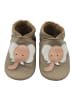 Basrakids Baby Krabbelschuhe aus Leder, weiche Lauflernschuhe mit rutschfester Sohle 