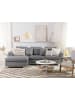 Beliani Ecksofa OSLO in Grau/Silber - (W) 270 x (H) 64 x (L) 151 cm rechtsseitig
