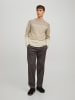 Jack & Jones Rundhals Strickpullover Langarm Sweater aus Baumwolle JJEHILL in Beige