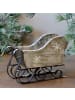 Chic Antique VINTAGE SCHLITTEN Antik Grau mit Schneeflocken 12x10 cm