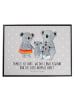 Mr. & Mrs. Panda Schreibtischunterlage Koala Familie mit Spruch in Grau Pastell