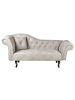 Beliani Chaiselongue LATTES in Beige/Grau/Dunkler Holzfarbton