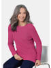 GOLDNER Pullover Figurschmeichelnder Pullover aus reiner Baumwolle in pink