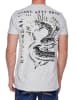 Rusty Neal Rundhals T-Shirt Basic mit Prints in Grau