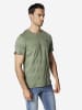 KOROSHI Basic fancy cotton crew t-shirt in khaki