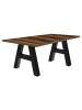 58 aufm Kessel ESSTISCH ausziehbar Elia 7 140x90x75 Schwarzstahl/Plankeneiche