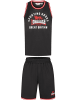 Lonsdale Trainingsanzug "Pewsey Singlet & Shorts Set Normale Passform" in Schwarz