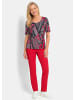 GOLDNER Baumwollshirt mit grafischem Druck in schwarz / rot / gemustert