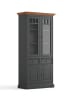 Feldmann-Wohnen Vitrine Belluno Elegante Kiefer Eichefarben / basaltgrau 89 / 44 / 190cm