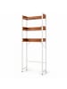 relaxdays Waschmaschinenschrank in Natur/ Weiß - (B)63 x (H)166 x (T)25 cm