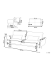 Beliani 3-Sitzer Sofa EINA in Rot - (W) 210 x (H) 86 x (L) 81 cm