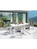 Beliani 7-tlg Gartentisch Set VALCANETTO/COSOLETO in Weiß/Grau/Silber
