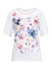 GOLDNER Kurzgröße:  Druckshirt mit Blumenmotiv in weiß / gemustert