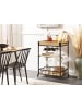 Beliani Servierwagen HULLET in Schwarz/Braun - (W) 62 x (H) 89 x (L) 37 cm