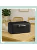 relaxdays Brotkasten in Schwarz – (B)30 x (H)15,5 x (T)21 cm